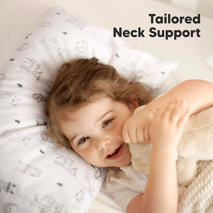 KeaBabies Toddler Pillow with Toddler Pillowcase, Jumbo 51X35cm - Soft Organic Cotton Pillow, Kids Pillow for Sleeping, Machine Washable Pillows, Toddler Bed Pillows, Travel Pillow (KeaFriends)