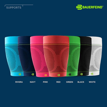 Bauerfeind Sports Compression Upper Leg Sleeves (1 Pair) (Black, Medium/X-Long)