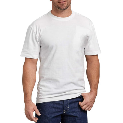 Dickies Men's Short Sleeve Heavyweight Crew Neck, White, 2X