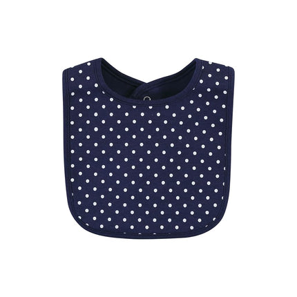 Hudson Baby Unisex Baby Cotton Bib and Headband or Caps Set, Navy Lemon, One Size