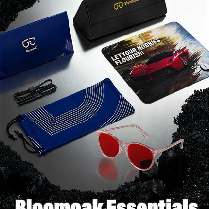 Bloomoak 100% Red Lens Blue Green Light Blocking Glasses- Dual AR Coatings Sleep Glasses Before Bed - Anti Glare, Fatigue