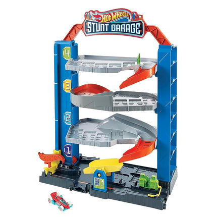 Hot Wheels City Stunt Garage Play Set Gift Idea for Ages 3 to 8 years elevator to upper levels Connects to other sets, GNL70