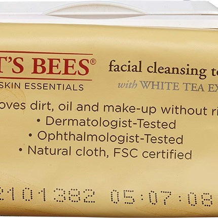 Burts Bees Facial Cleansing Towelettes White, 30-Piece