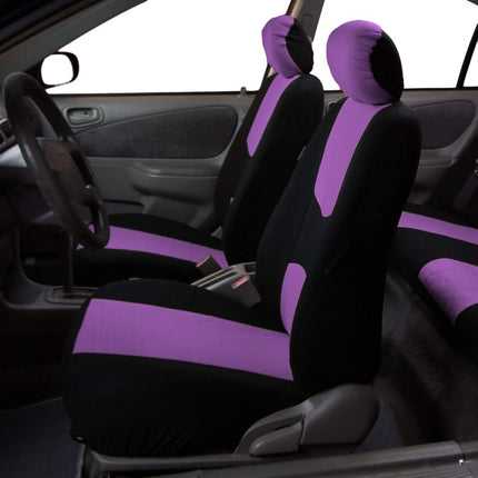FH Group Automotive Seat Covers Purple Universal Fit Full Set Flat Cloth Fabric fits most Cars, SUVs, Trucks, and Vans FB050PURPLE114