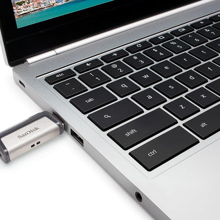 SANDISK Ultra Dual Drive USB Type-C Flash Drive 256GB (Phone Storage, for smartphones, tablets, Macs and computers, Retractable Double Connection USB Type-C & Type A, 150MB/s Transfer rates)