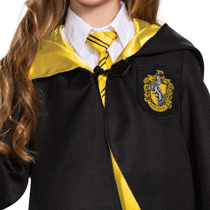 Disfraz de Harry Potter, Túnica Hufflepuff Deluxe, Accesorio de Disfraz para Niños, Negro y Amarillo, Talla S para Niños (37-39)