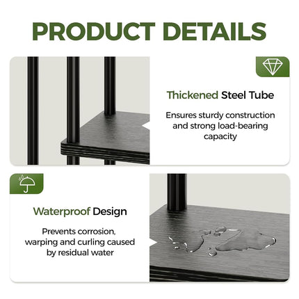 Bamworld Tall Plant Stand Indoor, Metal Plant Shelf for Multiple Plants, Tiered Flower Pot Stands for Patio Garden Balcony Living Room Bedroom, 5 Tier Black
