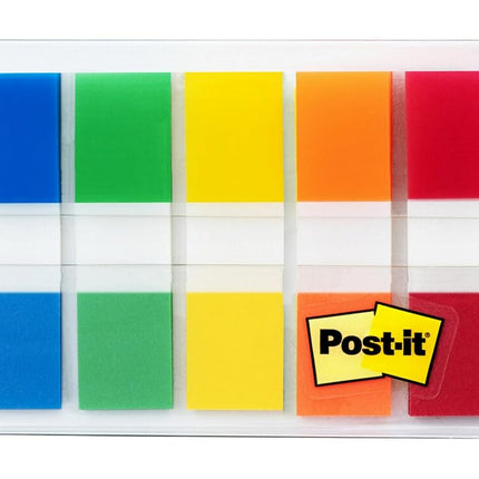 Post-it Flags with On-the-Go Dispenser, Assorted Primary Colors, 1/2-Inch Wide, 100/Dispenser, 1-Dispenser/Pack, 2-PACK