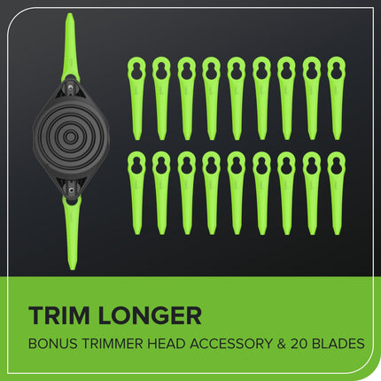Greenworks 40V 13" Cortabordes/Bordeadora Inalámbrica 2 en 1 con 20 Cuchillas, Uso Pesado para Maleza/Matorrales Gruesos, Bordes de Vallas/Aceras, Ligera sin Gas, Batería de 2.0Ah y Cargador