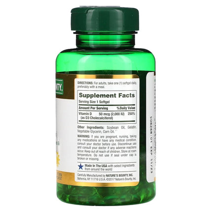 Nature's Bounty D3-2000 Iu, 240 Softgels (Pack Of 2)