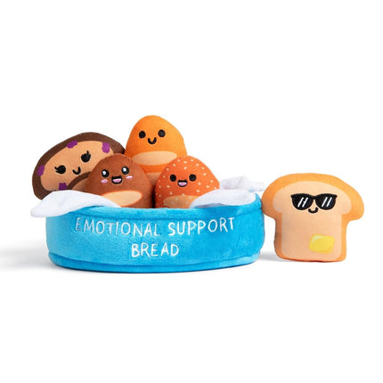Emotional Support Ghosts by Relatable, Cuddly Plush Collectibles and Cute Stuffed Animals, Spooky Halloween Ghost Plushies and Fun Trick or Treat Toys, Includes 5 Plushies with Carrying Basket