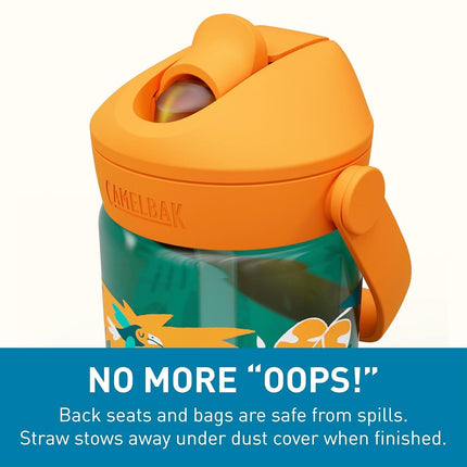 Camelbak THRIVE FLIP STRAW KIDS 0,4L – gourde de sport – étanche – taille adaptée aux enfants – fermeture facile à boire – idéale en déplacement – Animaux de la jungle, taille : OS
