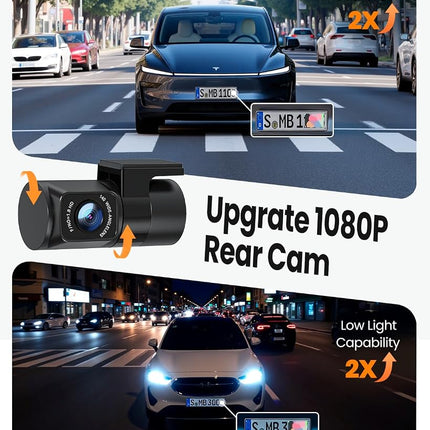 YEECORE Dual Dash Cam, Real 4K+1080P Front and Rear, Built-in WiFi GPS, 3" IPS Screen, HDR Night Vision, 24H Parking Monitor, 157°Wide Angle Dash Camera for Cars, G-Sensor, Loop Recording