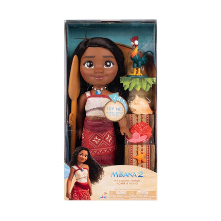 Moana 2 Disney Moana Singing Doll, Large Size, Movable Figure, 40 cm, Song Blue Light, Polynesian Outfit - Hairdressable Hair - Toy for Girls from 3 Years