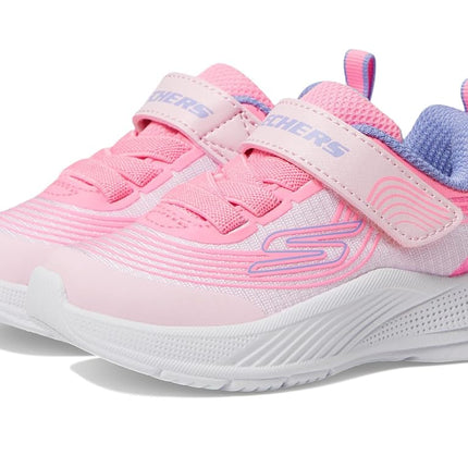 Skechers Girls' Microspec Advance Trainer, Pink, 9 UK Toddler
