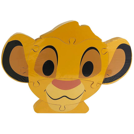 Disney Wooden Toys 2-Pack Character Head Puzzle, Winnie the Pooh and Simba, Amazon Exclusive, by Just Play
