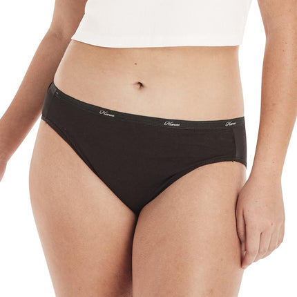 Hanes Women's Ultra Soft Cotton Bikini Panties, Multi-Packs Available, Assorted 6-pack, Large