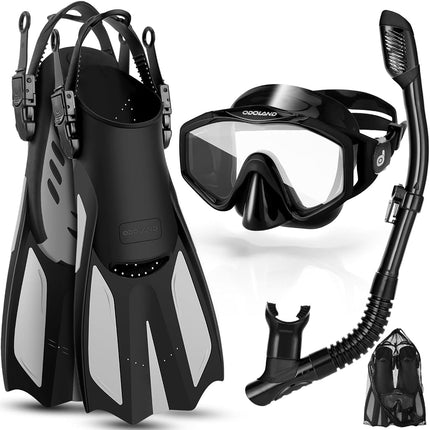 Snorkel Set for Adults, Anti-Fog Diving Mask with 