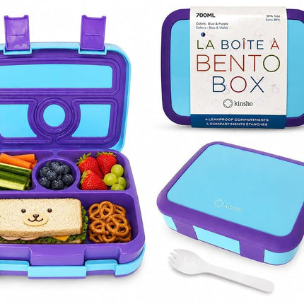 kinsho Bento Lunch Box for Kids Toddlers, 4 Portio