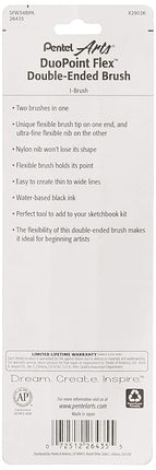 Pentel Arts Duopoint Flex(Tm) Double Ended Brush Pen-Black Ink