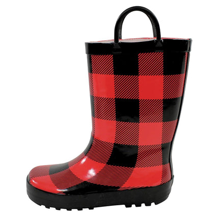 Bottes de pluie Hudson Baby unisexe-enfant, motif à carreaux de buffle, taille enfant 11