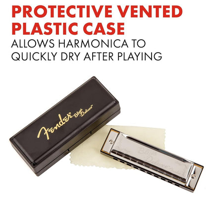 Fender Blues Deluxe Harmonica, Diatonic 10-Hole, Key of C with Case