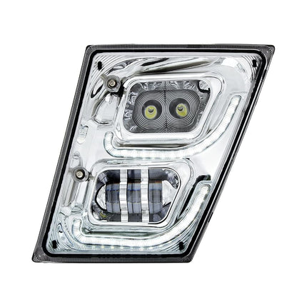 United Pacific 32594 Phare antibrouillard, chrome, LED haute puissance, côté conducteur, avec feux de jour et de position à LED, pour Volvo VN/VNL 2003-2017