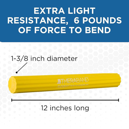 TheraBand FlexBar Resistance Bar For Medial Epicondylitis, Prevent Tendonitis and Improve Grip Strength, Relieve Pain From Tennis Elbow, Golfers Elbow, and Tendinitis, Extra Light, Beginner