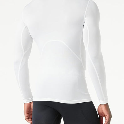 Under Armour UA HG Armour Comp Mock LS - Long Sleeve - Tops - White/Black - Size: MD