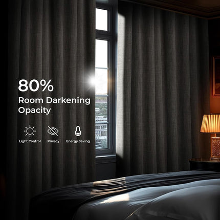 HPD Half Price Drapes Extra Wide Linen Room Darkening Curtain (1 Panel) 100 X 120, BOCH-LN18511-120-DW, Mink