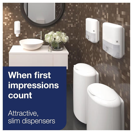 Tork Xpress Mini Multifold Hand Towel Dispenser White H2, One-at-a-Time Dispensing, Elevation Range, 553120