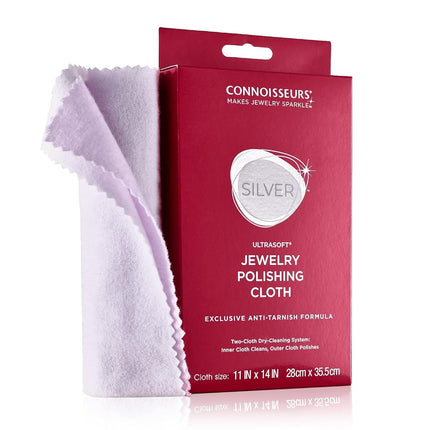 CONNOISSEURS Ultrasoft Gold or Silver Jewelry Polishing Cloth, Clean and Polish Jewelry While Removing Tarnish for a High Shine