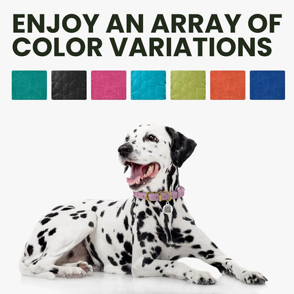 BronzeDog Rolled Leather Dog Collar Round Rope Pet Collars for Small Medium Large Dogs Puppy Cat Red Pink Blue Teal Brown Rose Green (Neck Size 12'' - 14'', Red)