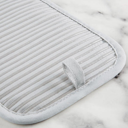 KITCHENAID Quilted Cotton Terry Cloth Oven Mitt, Pot Holder, Kitchen Towel 4-Pack Set, Heat Resistant, Silicone Grip, Gift Set, Matte Grey, 16"x26", 7"x13" & 7"x10"