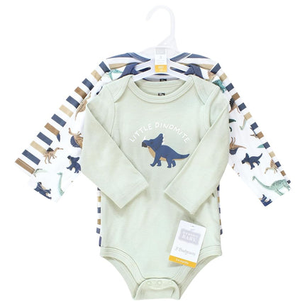 Hudson Baby Unisex Baby Cotton Bodysuits, Dino Friends, 3-6 Months