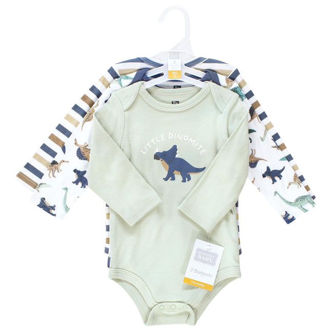Hudson Baby Unisex Baby Cotton Bodysuits, Dino Friends, 6-9 Months