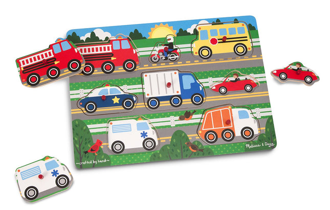 Melissa & Doug Vehicles Wooden Peg Puzzle (8 pcs)