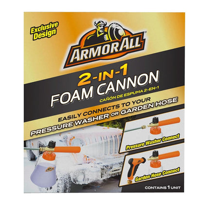Armor All 2-in-1 Foam Cannon Kit, Car Cleaning Kit Connects to Power Washers and Garden Hoses for Vehicle Cleaning, Includes Foam Cannon, Foam Applicator and Ergonomic Adaptor, 3 Count
