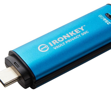 Kingston IronKey Vault Privacy 50 Disque USB Type-C certifié FIPS 197 et chiffré XTS-AES 256 bits pour la protection des données - IKVP50C/256 Go
