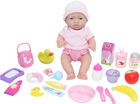 JC Toys Deluxe La Newborn 12" All Vinyl Nursery Pi