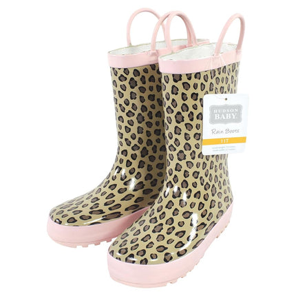 Bottes de pluie Hudson Baby unisexe pour enfant, rose léopard, 13 tout-petits