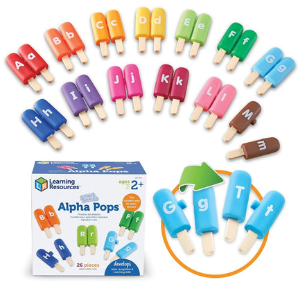 Learning Resources Smart Snacks Alpha Pops - 26 Double Sided Pieces, Ages 2+ Alphabet Learning and Fine Motor Skills Toy, Develops Letter Recognition, ABC Toys for Kids