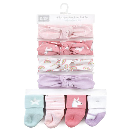 Hudson Baby Set de diadema y calcetines para bebé, diseño de unicornio, 1 unidad (paquete de 1)