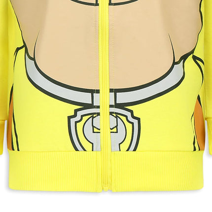 Nickelodeon Paw Patrol Boy's Rubble Character Hoodie Jacket with Ears, Yellow, Size 7
