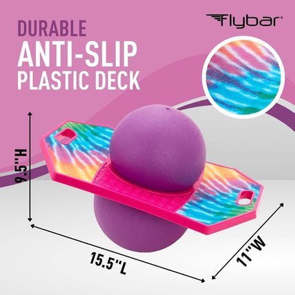 Flybar Pogo Trick Ball for Kids – Balance Bounce Board with Anti-Slip Deck – Pump Included - Indoor & Outdoor Toys for Boys and Girls Fun Way to Reduce Screen Time Supports up to 160 lbs – Ages 6+