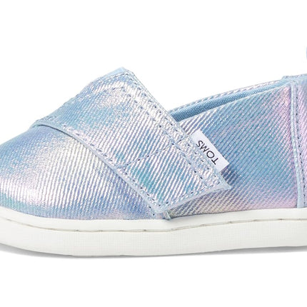 TOMS Girl's Classic Alpargata Loafer Flat, Multi Iridescent Canvas, 4 UK Child