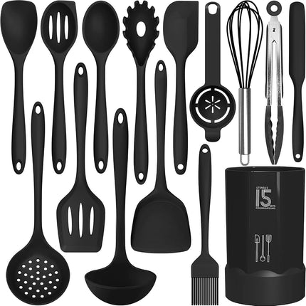 Silicone Cooking Utensils Set - 446°F Heat Resista
