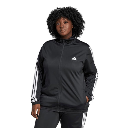 adidas Women's Tricot Track Top & Bottoms, Black/W