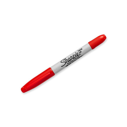Sharpie 32002 Twin Tip Fine Point and Ultra Fine Point Permanent Marker, Red, 12-Pack