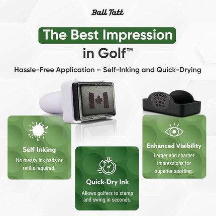 Ball Tatt - Canada Golf Ball Stamp, Golf Ball Stamper, Self-Inking Golf Ball Stamp Markers, Reusable Golf Ball Marking Tool to Identify Golf Balls, Golfer Gift Golfing Accessories